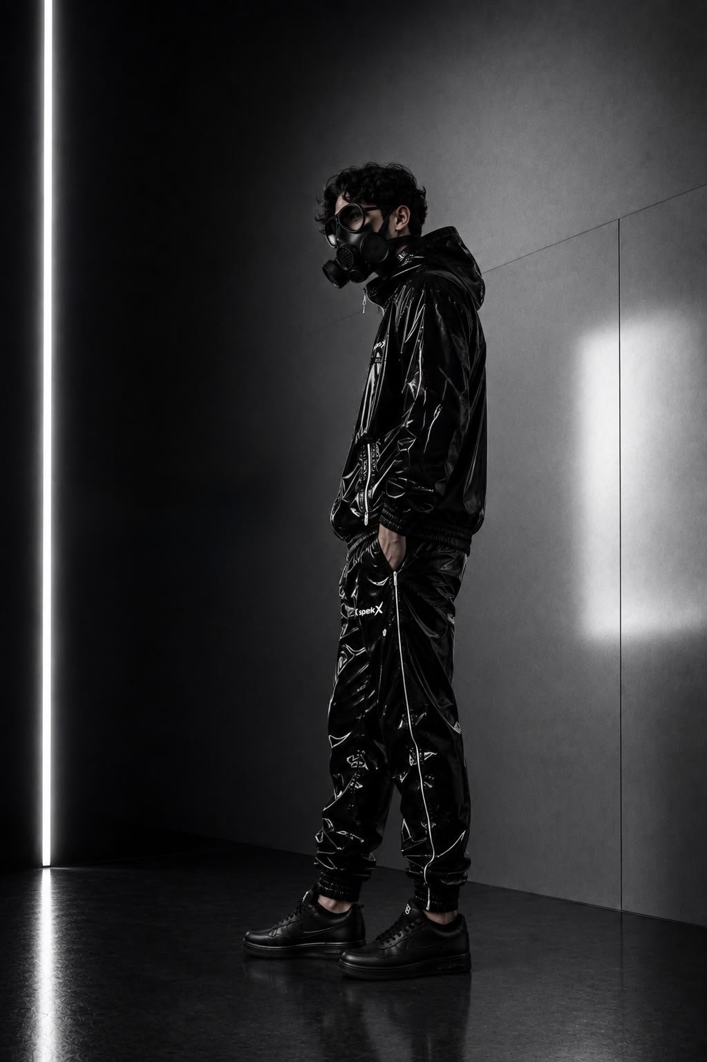 K spekX™ Black Gloss PVC Tracksuit