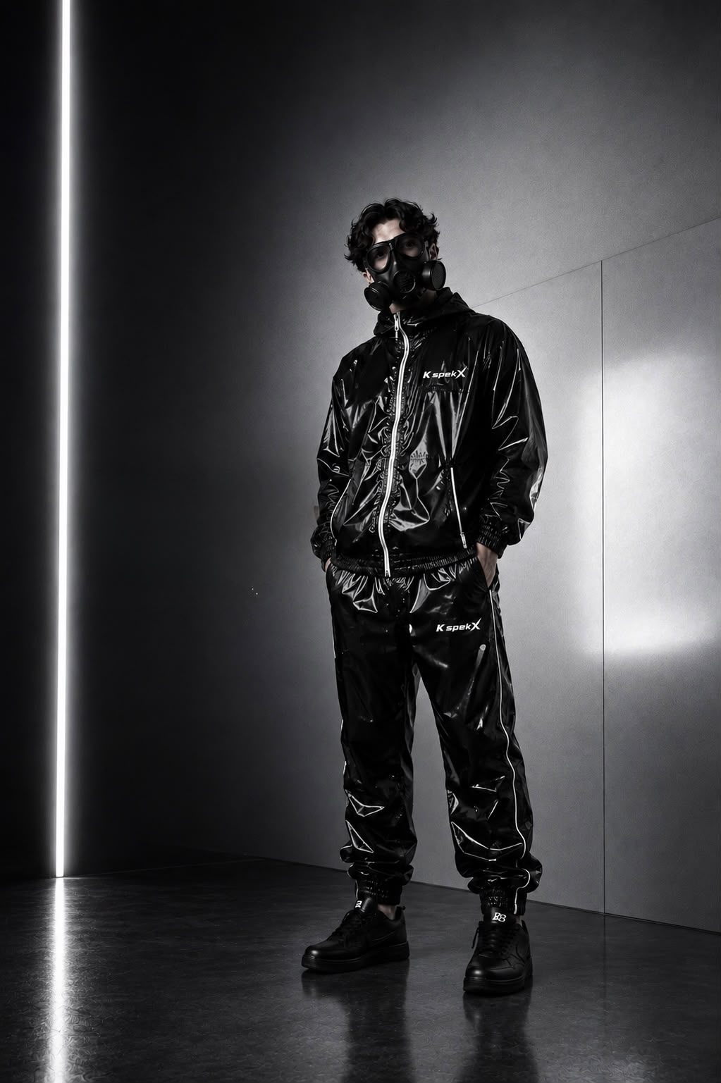 K spekX™ Black Gloss PVC Tracksuit