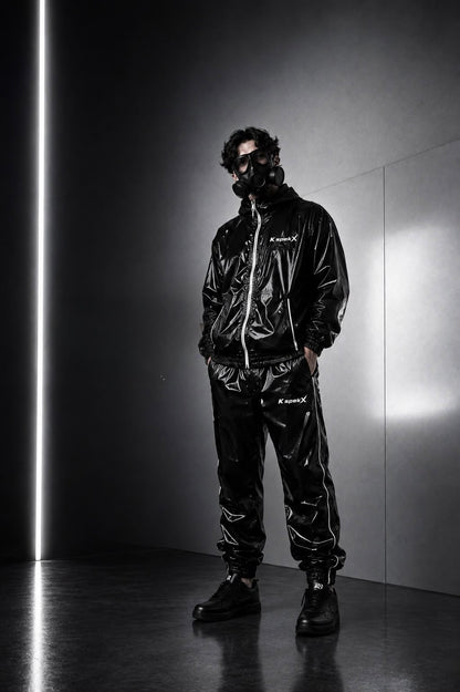 K spekX™ Black Gloss PVC Tracksuit