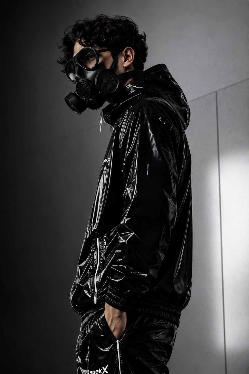 K spekX™ Black Gloss PVC Tracksuit