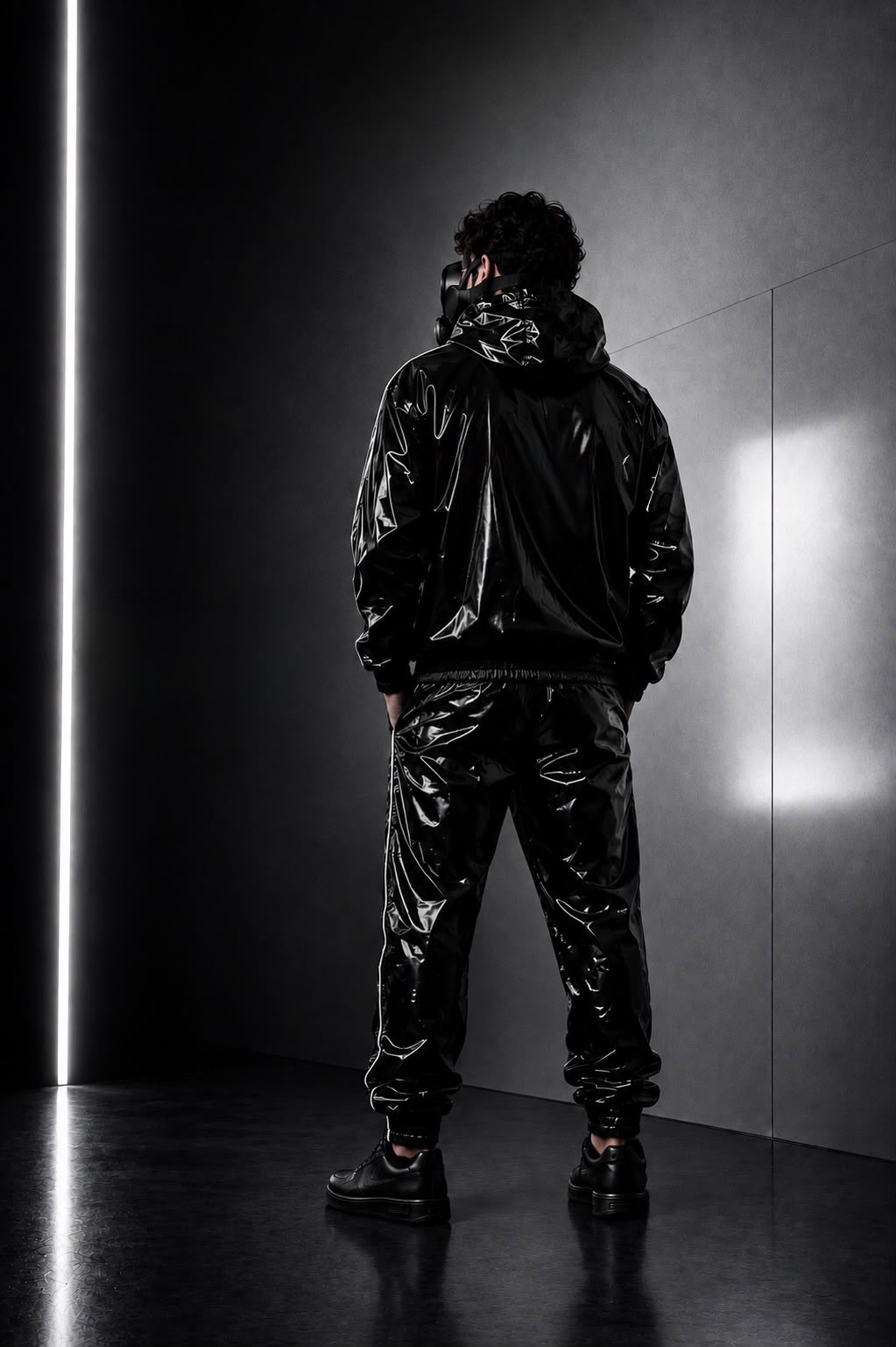 K spekX™ Black Gloss PVC Tracksuit