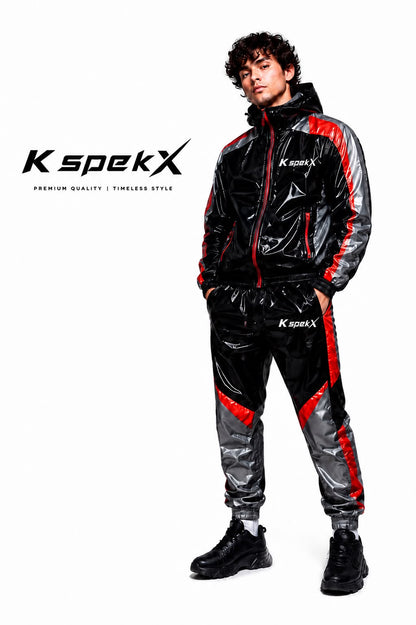 K spekX™ Black Red Silver Gloss Tracksuit