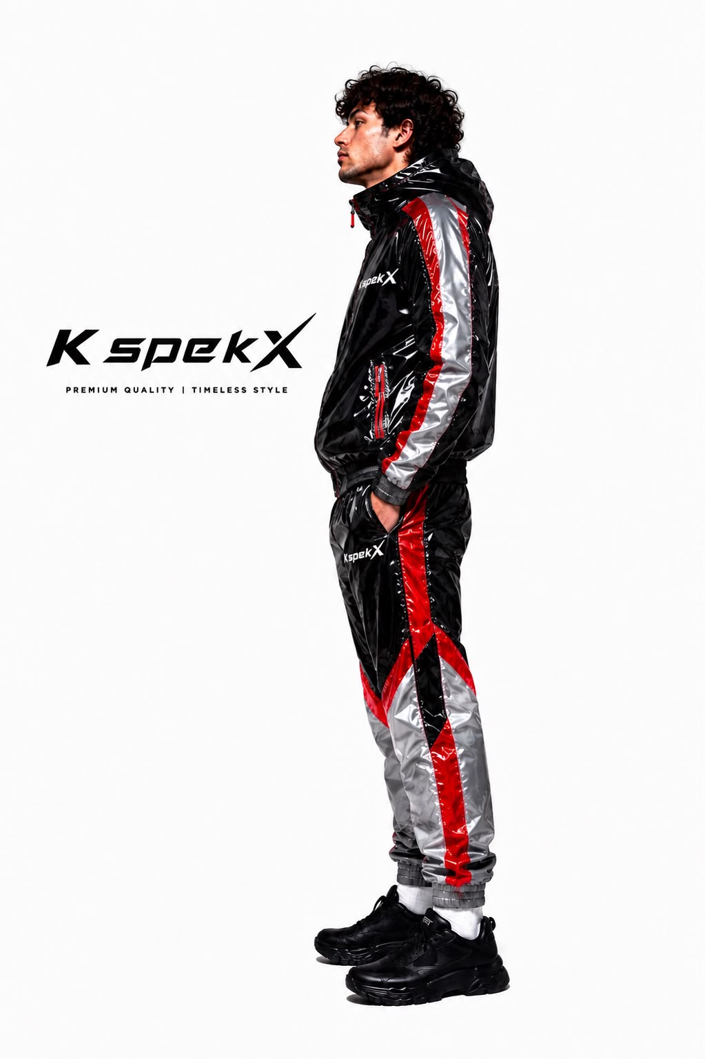 K spekX™ Black Red Silver Gloss Tracksuit