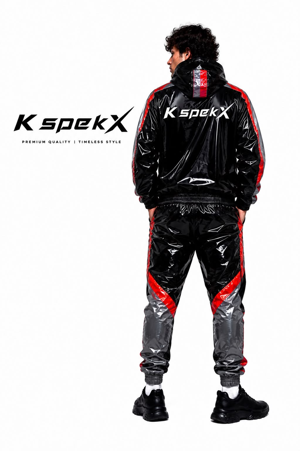 K spekX™ Black Red Silver Gloss Tracksuit