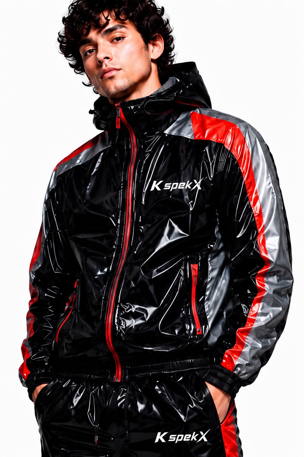 K spekX™ Black Red Silver Gloss Tracksuit
