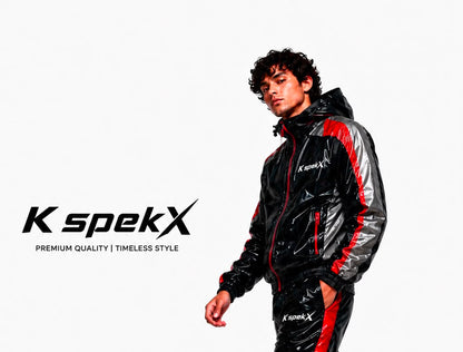 K spekX™ Black Red Silver Gloss Tracksuit